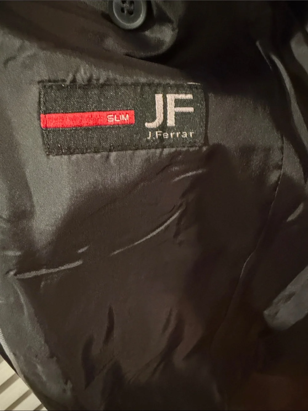 jf j.ferrar Men's Black Two-Button Suit Blazer